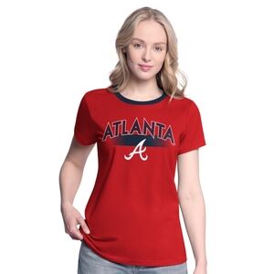 Atlanta Braves G-III 4Her by Carl Banks Women's Pitch T-Shirt Red Size M